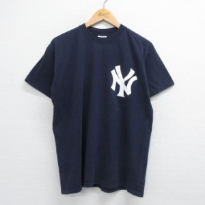 古着 マジェスティック 半袖 ビンテージ Tシャツ メンズ 00年代 00s MLB ニューヨークヤンキース 松井秀喜 55 コットン クルー 中古 古着