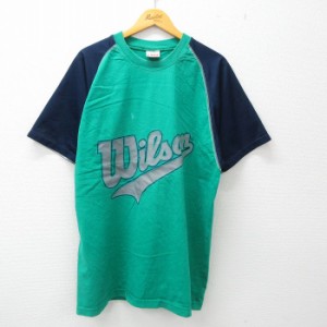 古着 ウィルソン 半袖 ビンテージ Tシャツ メンズ 00年代 00s ビッグロゴ ツートンカラー ラグラン 大きいサイズ コットン ク 中古 古着