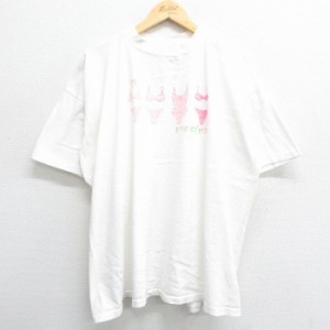 古着 半袖 ビンテージ Tシャツ メンズ 90年代 90s Sassafras 水着 ビキニ 大きいサイズ コットン クルーネック USA製 白 ホワ 中古 古着