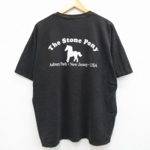 古着 半袖 ビンテージ Tシャツ メンズ 00年代 00s The Stone Pony 大きいサイズ コットン クルーネック 黒 ブラック XLサイズ  中古 古着
