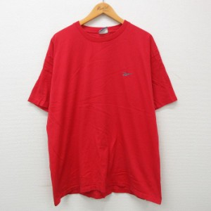 古着 リーボック REEBOK 半袖 ビンテージ Tシャツ メンズ 90年代 90s ワンポイントロゴ 大きいサイズ コットン クルーネック U 中古 古着