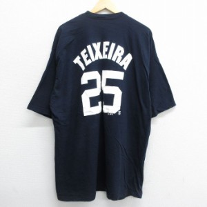 古着 半袖 ビンテージ Tシャツ メンズ 00年代 00s MLB ニューヨークヤンキース マークテシェイラ 25 ロング丈 大きいサイズ コ 中古 古着