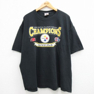 古着 半袖 ビンテージ Tシャツ メンズ 00年代 00s NFL ピッツバーグスティーラーズ チャンピオンズ 大きいサイズ コットン ク 中古 古着