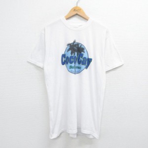 古着 半袖 ビンテージ Tシャツ メンズ 90年代 90s coco cay バハマ クルーネック 白 ホワイト Lサイズ 中古 中古 古着