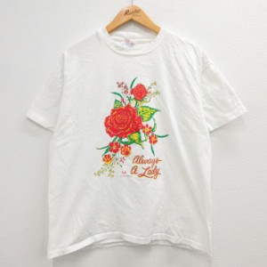 古着 ヘインズ Hanes 半袖 ビンテージ Tシャツ メンズ 90年代 90s バラ コットン クルーネック 白 ホワイト Lサイズ 中古 中古 古着