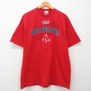 古着 半袖 ビンテージ Tシャツ メンズ 00年代 00s MLB ボストンレッドソックス ワールドシリーズ 大きいサイズ コットン クル 中古 古着