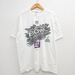 古着 半袖 ビンテージ Tシャツ メンズ 00年代 00s NFL ニューヨークジャイアンツ コットン クルーネック 白 ホワイト アメフト 中古 古着