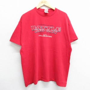 古着 半袖 ビンテージ Tシャツ メンズ 00年代 00s BATTLE RED DAY テキサス ハリバートン コカコーラ 大きいサイズ コットン  中古 古着