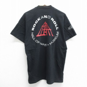 古着 半袖 ビンテージ Tシャツ メンズ 90年代 90s ROCK AND ROLL ロックンロールの殿堂 大きいサイズ コットン クルーネック U 中古 古着