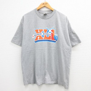 古着 半袖 ビンテージ Tシャツ メンズ 00年代 00s NFL ペプシ 大きいサイズ クルーネック グレー 霜降り アメフト スーパーボ 中古 古着