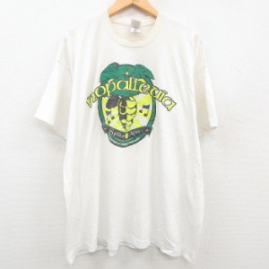 古着 半袖 ビンテージ Tシャツ メンズ 90年代 90s 音符 大きいサイズ クルーネック USA製 白 ホワイト XLサイズ 中古 中古 古着