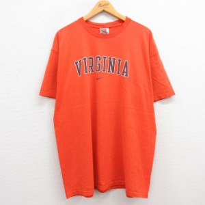 古着 ナイキ NIKE 半袖 ビンテージ Tシャツ メンズ 00年代 00s バージニア 大きいサイズ コットン クルーネック オレンジ XLサ 中古 古着