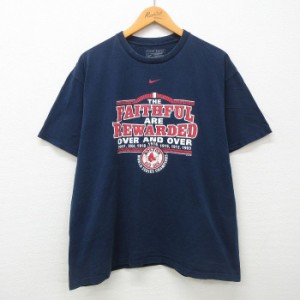 古着 ナイキ NIKE 半袖 ビンテージ Tシャツ メンズ 00年代 00s MLB ボストンレッドソックス ワールドシリーズ ワンポイントロ 中古 古着