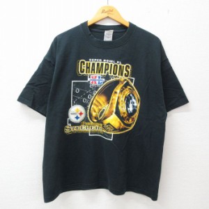 古着 半袖 ビンテージ Tシャツ メンズ 00年代 00s NFL ピッツバーグスティーラーズ チャンピオンリング 大きいサイズ コットン 中古 古着