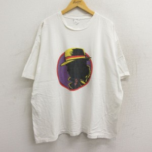 古着 半袖 ビンテージ Tシャツ メンズ 90年代 90s ディックトレイシー 大きいサイズ コットン クルーネック 白 ホワイト XLサ 中古 古着