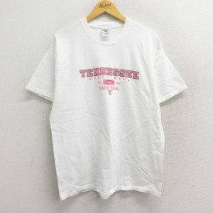 古着 半袖 ビンテージ Tシャツ メンズ 00年代 00s テネシー バスケットボール コットン クルーネック 白 ホワイト Lサイズ 中 中古 古着