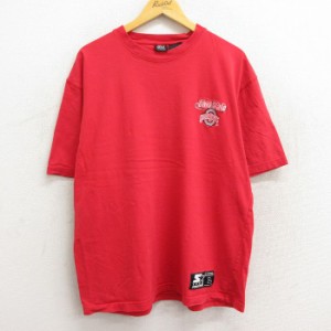 古着 スターター STARTER 半袖 ビンテージ Tシャツ メンズ 00年代 00s オハイオ 大きいサイズ コットン クルーネック 赤 レッ 中古 古着