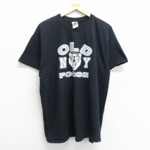 古着 半袖 ビンテージ Tシャツ メンズ 00年代 00s オールドフォージ クマ クルーネック 黒 ブラック Lサイズ 中古 中古 古着