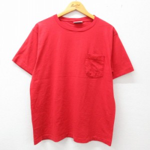 古着 リーボック REEBOK 半袖 ビンテージ Tシャツ メンズ 90年代 90s ワンポイントロゴ 胸ポケット付き コットン クルーネック 中古 古着