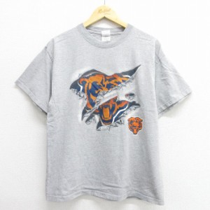 古着 半袖 ビンテージ Tシャツ メンズ 00年代 00s NFL シカゴベアーズ クルーネック グレー 霜降り アメフト スーパーボウル L 中古 古着