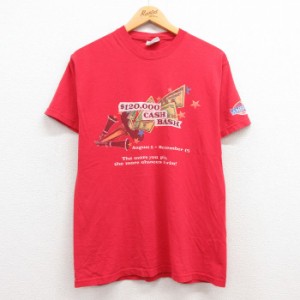 古着 ヘインズ Hanes 半袖 ビンテージ Tシャツ メンズ 00年代 00s ドル札 楽器 コットン クルーネック 赤 レッド Mサイズ 中古 中古 古着