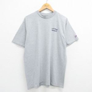 古着 チャンピオン Champion 半袖 ビンテージ Tシャツ メンズ 00年代 00s リン大学 クルーネック グレー 霜降り XLサイズ 中古 中古 古着