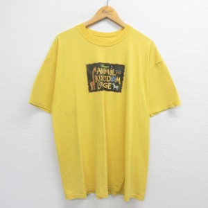 古着 半袖 ビンテージ Tシャツ メンズ 90年代 90s ディズニー DISNEY アニマルキングダムロッジ 大きいサイズ コットン クルー 中古 古着