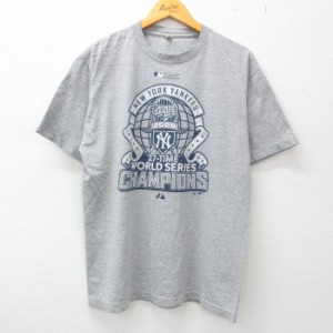 古着 マジェスティック 半袖 ブランド Tシャツ メンズ 00年代 00s MLB ニューヨークヤンキース ワールドシリーズ クルーネック 中古 古着