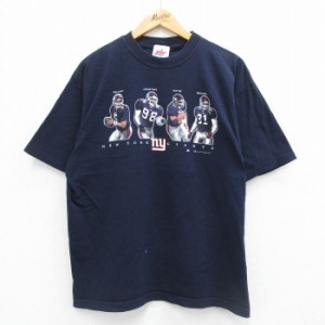 古着 半袖 ビンテージ Tシャツ メンズ 00年代 00s NFL ニューヨークジャイアンツ ランドンコリンズ コットン クルーネック 紺  中古 古着