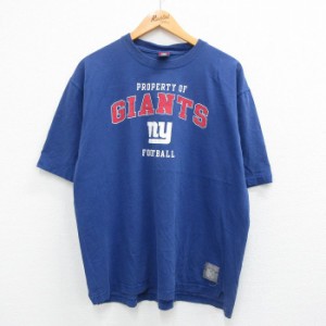 古着 リーボック REEBOK 半袖 ビンテージ Tシャツ メンズ 00年代 00s NFL ニューヨークジャイアンツ クルーネック 青 ブルー  中古 古着