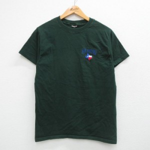 古着 半袖 ビンテージ Tシャツ メンズ 00年代 00s サンアントニオ 刺繍 クルーネック 緑 グリーン Mサイズ 中古 中古 古着