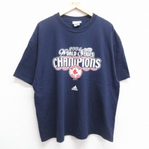 古着 アディダス adidas 半袖 ビンテージ Tシャツ メンズ 00年代 00s ワンポイントロゴ MLB ボストンレッドソックス ワールド 中古 古着