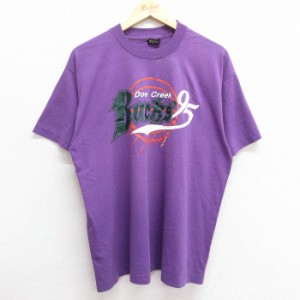 古着 半袖 ビンテージ Tシャツ メンズ 90年代 90s Bucks クルーネック USA製 紫 パープル XLサイズ 中古 中古 古着