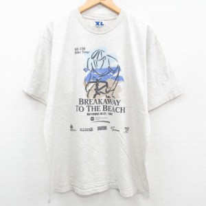 古着 半袖 ビンテージ Tシャツ メンズ 90年代 90s BREAKAWAY 自転車 企業広告 コットン クルーネック USA製 薄グレー 霜降り X 中古 古着