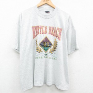 古着 半袖 ビンテージ Tシャツ メンズ 90年代 90s マートルビーチ サウスカロライナ ラメ 大きいサイズ クルーネック USA製 薄 中古 古着