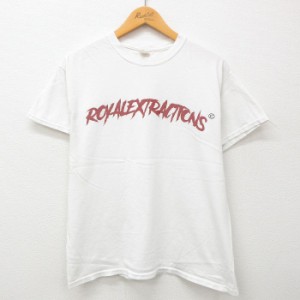 古着 半袖 ビンテージ Tシャツ メンズ 90年代 90s ROYALEXTRACTIONS クルーネック USA製 白 ホワイト Lサイズ 中古 中古 古着