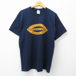 古着 半袖 ビンテージ Tシャツ メンズ 00年代 00s CLUB セックマン コットン クルーネック 紺 ネイビー Lサイズ 中古 中古 古着