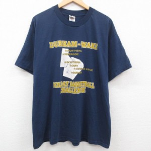 古着 半袖 ビンテージ Tシャツ メンズ 00年代 00s バスケットボール 大きいサイズ クルーネック 紺 ネイビー XLサイズ 中古 中古 古着