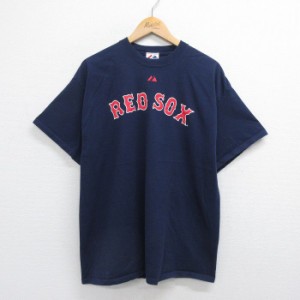 古着 マジェスティック 半袖 ビンテージ Tシャツ メンズ 00年代 00s MLB ボストンレッドソックス デビッドオルティーズ 34 コ 中古 古着