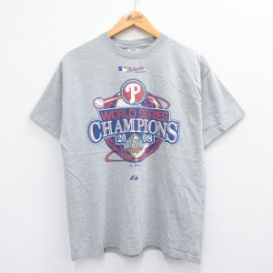 古着 半袖 ビンテージ Tシャツ メンズ 00年代 00s MLB フィラデルフィアフィリーズ ワールドシリーズ チャンピオンズ クルーネ 中古 古着