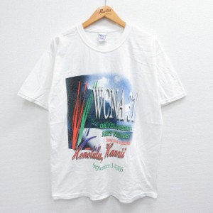 古着 半袖 ビンテージ Tシャツ メンズ 00年代 00s WCNA 31 ハワイ ホノルル コットン クルーネック 白 ホワイト Lサイズ 中古 中古 古着