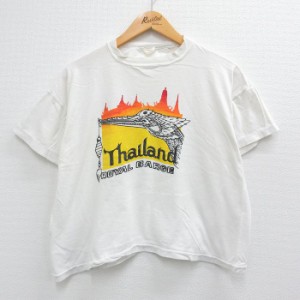 古着 半袖 ビンテージ Tシャツ メンズ 90年代 90s タイ ROYAL BARGE クルーネック 白 ホワイト XLサイズ 中古 中古 古着