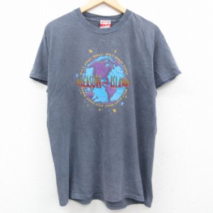 古着 半袖 ビンテージ Tシャツ メンズ 90年代 90s ディズニー DISNEY PLEASURE 刺繍 コットン クルーネック USA製 グレー系 タ 中古 古着