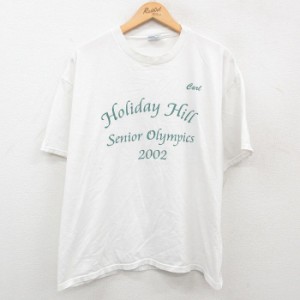 古着 ヘインズ Hanes 半袖 ビンテージ Tシャツ メンズ 00年代 00s Holiday Hill オリンピック 大きいサイズ クルーネック 白  中古 古着