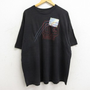 古着 アディダス adidas 半袖 ビンテージ Tシャツ メンズ 00年代 00s ビッグロゴ 03 大きいサイズ コットン クルーネック 黒  中古 古着