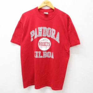 古着 半袖 ビンテージ Tシャツ メンズ 00年代 00s パンドラギルボア バスケットボール クルーネック 赤 レッド XLサイズ 中古 中古 古着