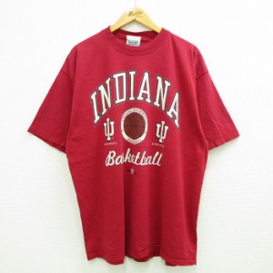 古着 半袖 ビンテージ Tシャツ メンズ 90年代 90s インディアナ カレッジ バスケットボール 大きいサイズ コットン クルーネッ 中古 古着
