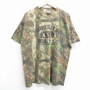 古着 半袖 ビンテージ Tシャツ メンズ 90年代 90s リアルツリー PROPERTY 大きいサイズ コットン クルーネック USA製 茶系 ブ 中古 古着