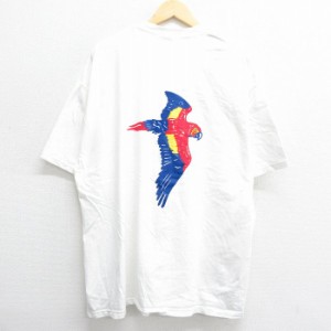 古着 ヘインズ Hanes 半袖 ビンテージ Tシャツ メンズ 00年代 00s キャプテンモルガン 酒 オウム 大きいサイズ コットン クル 中古 古着