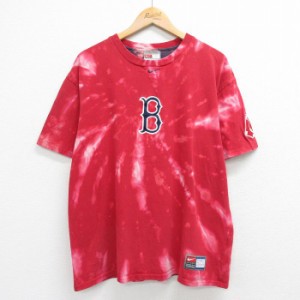 古着 ナイキ NIKE 半袖 ビンテージ Tシャツ メンズ 00年代 00s MLB ボストンレッドソックス 刺繍 大きいサイズ コットン クル 中古 古着